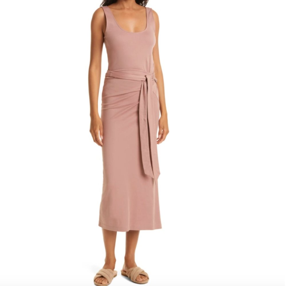 VINCE Pima Cotton Sleeveless Dress Color Rose Blush Size X-Large XL